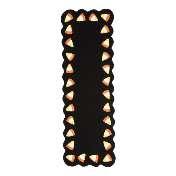 LOLOI Halloween Candy Corn Hooked Accent Rug 20x60 Scalloped Home Decor New - Picture 1 of 13